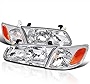 SPEC-D TUNING Chrome Housing Clear Lens Headlights + Corner Lights Compatible with Toyota Camry 2000-2001 L+R Pair Head Light Lamp Assembly