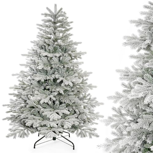 Decoway 6ft Artificial Christmas Tree, Unlit Snow Flocked Xmas Tr...
