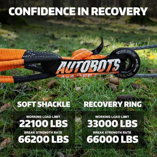 Image of AUTOBOTS Soft Shackle 3 /4 inch x 24 inch Soft Shackles for Recovery | Max 66200lbs, UHMWPE fibre, Safer, Lighter, Easier to Operate, Offroad Accessories for Truck, Jeep, UTV, ATV