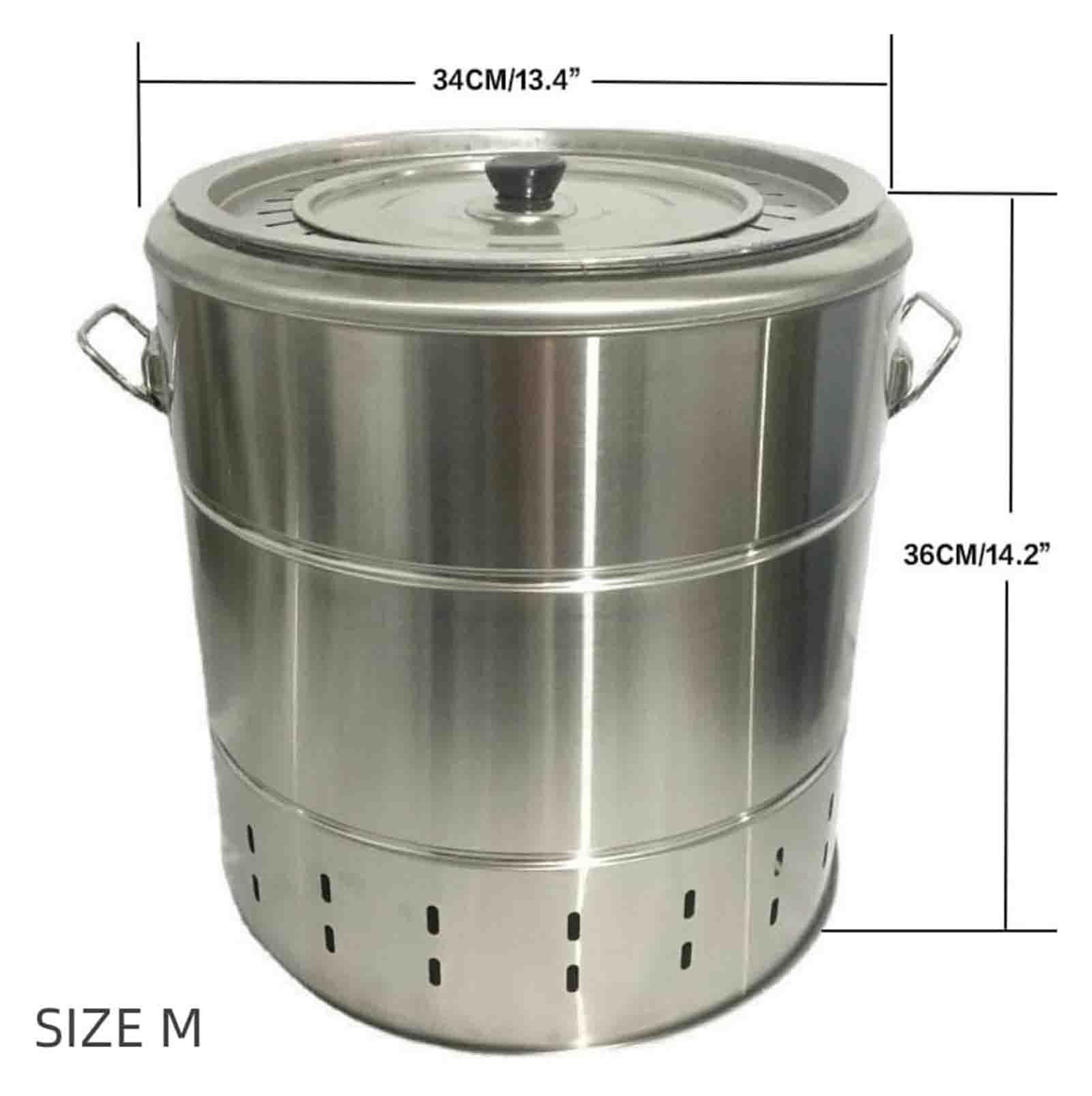 Bezdymny grill wiszący z szaszłykami ze stali nierdzewnej, grill na węgiel drzewny z przenośną beczką, uniwersalny grill 360°, do gotowania na świeżym powietrzu