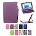 i-UniK E FUN Nextbook 7.85" (Nextbook 8) Quad Core 8GB Memory (NX785QC8G) Tablet 2014 Release Slim Folio Case Bonus Stylus [NOT FIT Premium 8HD] - (Purple)