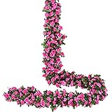 El paquete incluye 4 piezas de guirnalda de flores de rosas artificiales; Cada parra mide 250 cm de largo, tiene 45 hojas y 45 cabezas de flores. Vintage Blue, la guirnalda de rosas tiene muchas ramas, Se ve muy realista y completo Agregando un toque de color y romance a su hogar con estas hermosas hojas de vid