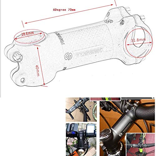 Toseek Replacement Stem Bike Road Cycling Mtb Mountain Bike Aluminium Alloy + Carbon Fiber Handlebar Stem, 31.8 60/70/80/90/100/110/120Mm Degree 6 And 17 (6 Degree-70Mm) (6 Degree-110Mm) #TOP1