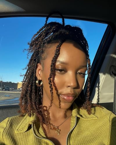 ZRQ 12 Inch Micro Twist Crochet Hair Bob Crochet Braids Ombre Brown Mini Pre-twisted Passion Twist Mini Senegalese Twist Crochet Hair Pre-looped Yanky Twist Hair Extensions(9 Packs,T30#)