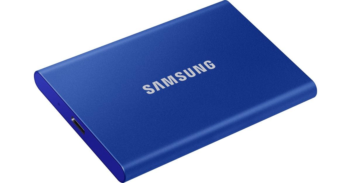 Samsung T7 2TB USB 3.2 Gen2 Type-C Portable SSD - MU-PC2T0H/WW, MU-PC2T0H Blue