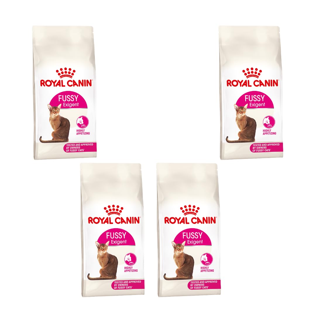 Royal Canin Fussy Exigent | Pack of 4 | 4 x 400g | Complete Food for Demanding Adult Cats | Combination of Aromas and Special Shape of the Kibble | Rich in Protein