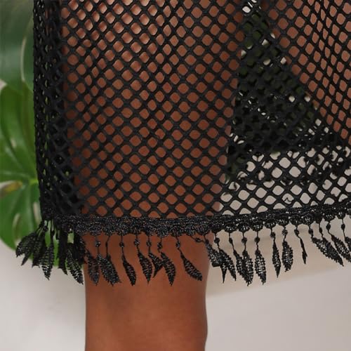 Robe de plage ample en maille ajourée blanche style bikini cover up sexy