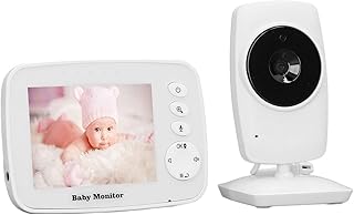 Monitor de bebê Com Vídeo, Conversa Em Dois Sentidos LCD de 3,2 pol. Música Embutida Monitor de bebê Com Monitoramento de Temperatura para Ambientes Internos (plugue americano)