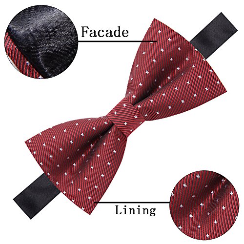 Image of AUSKY 8 PACKS Elegant Adjustable Pre-tied Bow Ties for Men Boys (1&4&5&6&8 Pack for option)