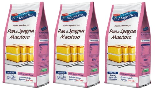 Lo Conte Le Farine Magiche Pan di Spagna Maestoso Harina para bizcochos 300 g de harina de trigo blando tipo 1