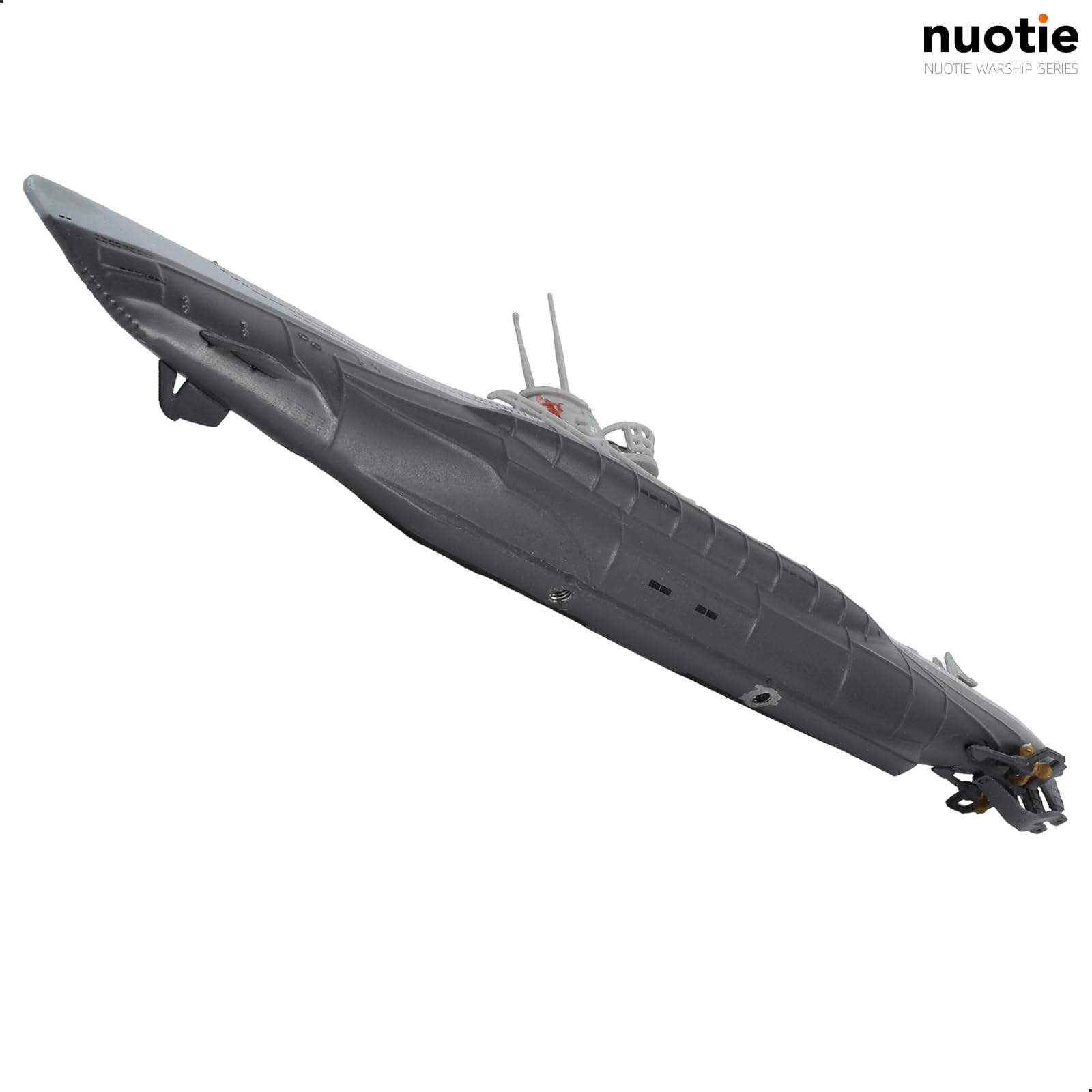NUOTIE 1/350 U-552-1941 WWII German Kriegsmarine Submarine Roter Teufel U-Boat Model With Display Stand - Die-cast Military Alloy Metal Collection Gift for Adult