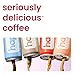 happy coffee canned vanilla latte, 11 oz. cans, 12 pack, notes of marshmallow & comfort, 100% arabica beans, no artificial flavors or sweeteners
