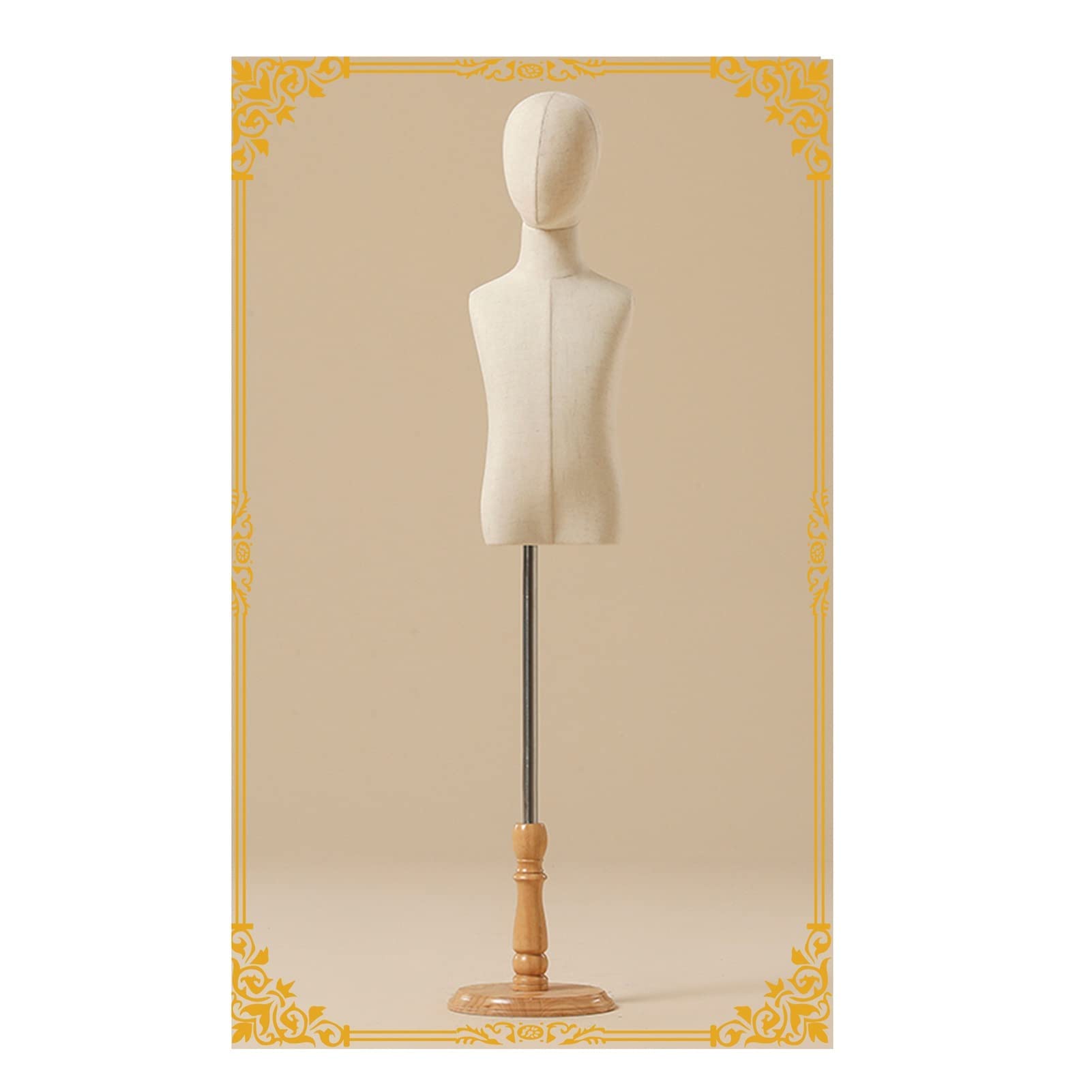 Kinderpuppe, Torso-Körper, Schnullermodell mit Kopf für Bekleidungsgeschäft, Nähdesign, Aufhänger mit verstellbarem Holzsockel, 23-56-50-56