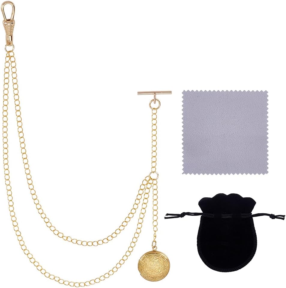 PH PandaHall Pocket Watch Chain, Brass Suit Wallet Chain Vintage Chains for Gifting Daily Wear Retro Accessories Decoration