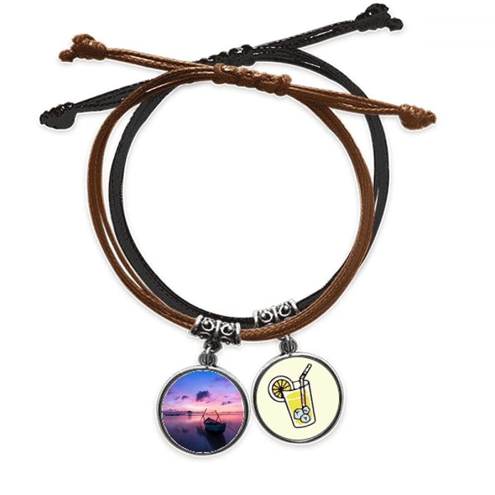 Bracelet science l'eau de mer d'exception en cuir véritable et corde tressée