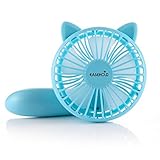 Easehold Mini Handheld Personal Fan Rechargeable Battery Powered Adjustable Table USB Fans Portable Travel Cooler 1200mAh with 3 Speed (Blue)