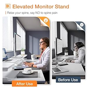 ODK Computer Desk with Drawers and Storage Shelves, 48 inch Home Office Desk with Monitor Stand, Modern Work Study Writing Table Desk for Small Spaces, White ODK Computer Desk with Drawers and Storage Shelves 48 inch Home Office Desk with Monitor Stand Modern Work Study Writing Table Desk for Small Spaces White