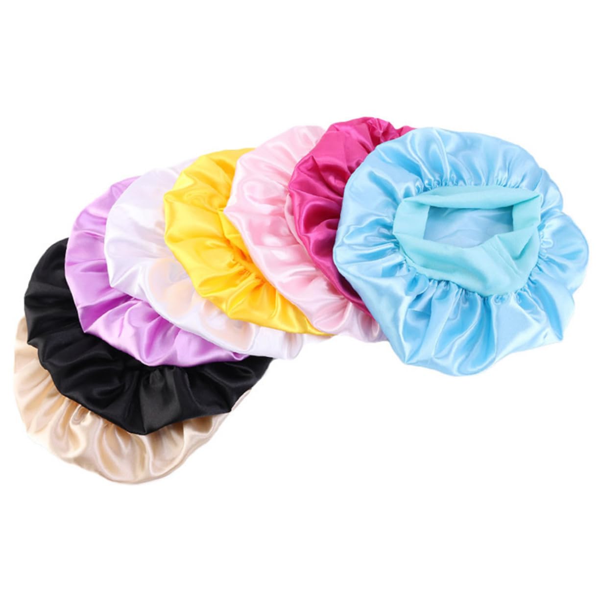 Housoutil 8piezas Gorro Elástico Cuidado Del Cabello Redondos De Color Gorro De Noche Cómodo y Transpirable Para Khaki