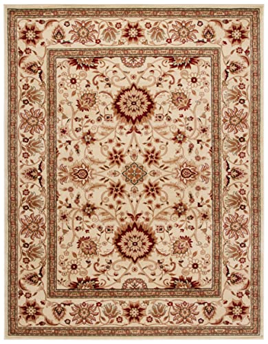 Image of SAFAVIEH Lyndhurst Collection Area Rug - 8' x 11', Ivory & Ivory, Traditional Oriental Design, Non-Shedding & Easy Care, Ideal for High Traffic Areas in Living Room, Bedroom (LNH212L)