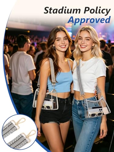 Image of Clear Bag for Stadium Events, Clear Purse Crossbody Stadium Bag | Transparent See Through Bag for Women, Stadium Approved Bag, For Concert Stadium Sport