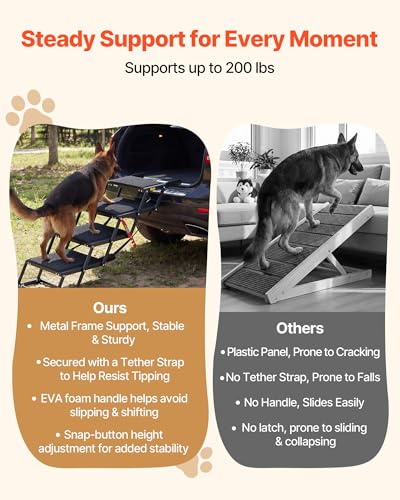 Escalier pour chien pliables VEVOR pour SUV et lits hauts