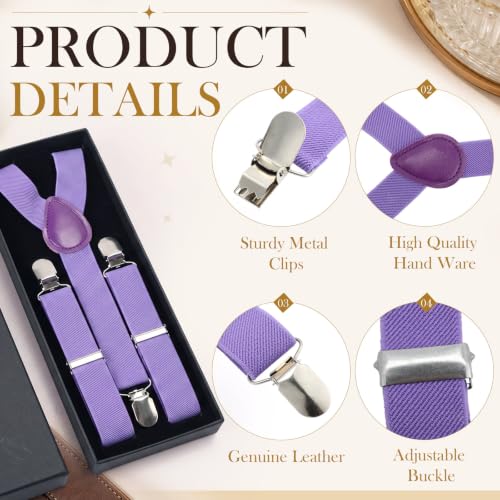 Image of Eurzom 12 Pcs Adjustable Elastic Y Back Style Suspenders
