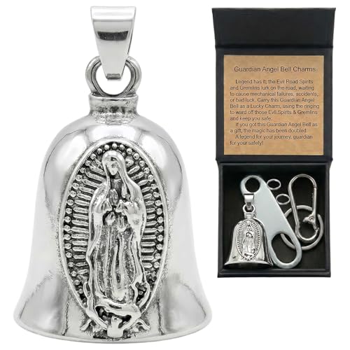 Image of Motorcycle Bell Guardian Angel Charm - Weather-resistant Good Luck Gremlin Bells With Gift Box, Legend Card, Keychain