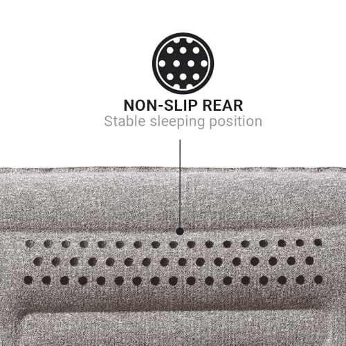 Almohada inflable de espuma para viaje gris única miniatura 3