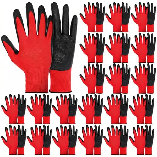 Meyeyaia 24 Pairs Gardening Gloves Bulk for Men Women Nitrile Rubber Coated Garden Gloves...