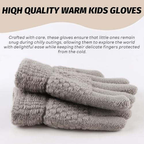 Image of JANGANNSA Cold Weather Kids Gloves Warm Knitted Children Magic Glove With Fleece Lining Winter Gloves For Boys Girls