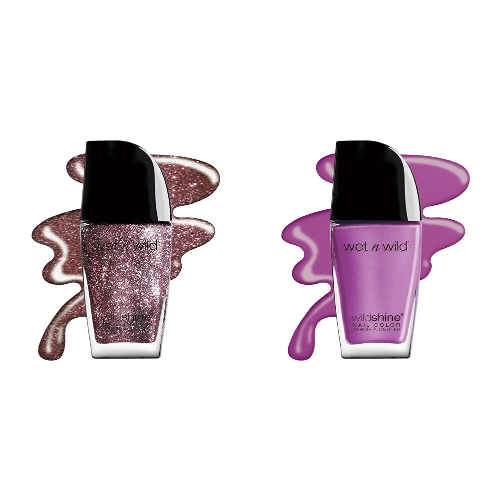 wet n wild Wild Shine Nail Polish Glitter Purple Sparked Light Purple Who is Ultra Violet Nail Color
