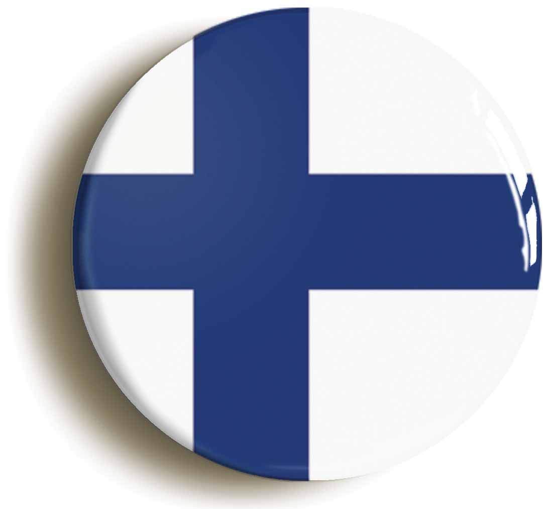 Finland National Flag Fridge Magnet (Circular 2inch / 50mm Diameter)