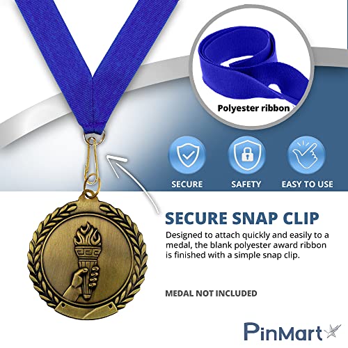 Pinmart Solid Color Neck Ribbon – Award Holder For Medals And Medallions – Blank Colored Achievement Ribbon Lanyard With Clip #TOP6