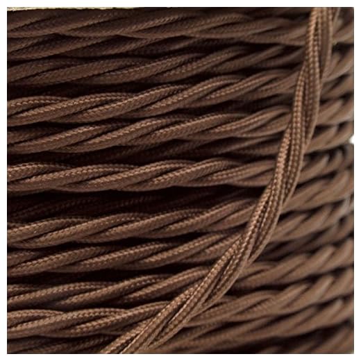 Cable de iluminación de 2 m, 3 núcleos, vintage, antiguo, trenzado, retorcido, flexible, tejido y sedoso