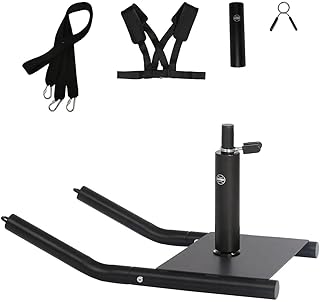 Weight Sled, Workout and Fitness Pull Sled, Metal Football Sled Drag Training Equipment for Strength and Speed Improvement, Easily Through Obstacles, Suitable for 1" & 2" Weight Plate