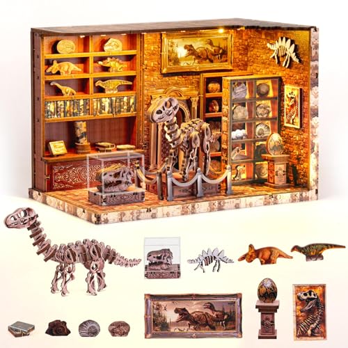 Book Nook Kit,3D Wood Puzzle LED Light DIY Miniature House Kit for Adults,Teens and Beginners...