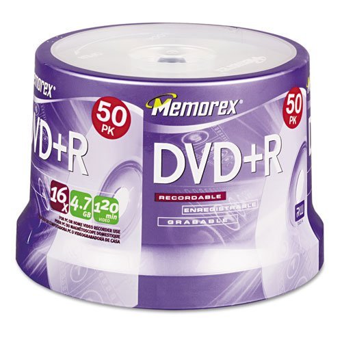 Memorex Disc DVD+R 4.7GB 50/spindle 16X Sold as 2 Packs of 50