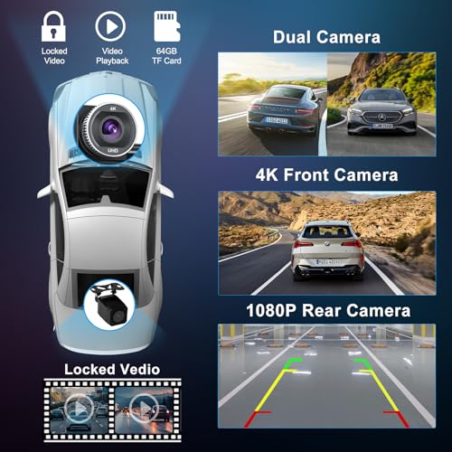 Pantalla inalámbrica CarPlay 10.26 pulgadas con cámara 4K y 1080P miniatura 4