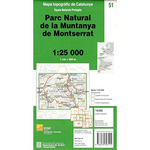 Carte Montserrat 1:25000 pour ne plus se perdre en randonnée en Catalogne