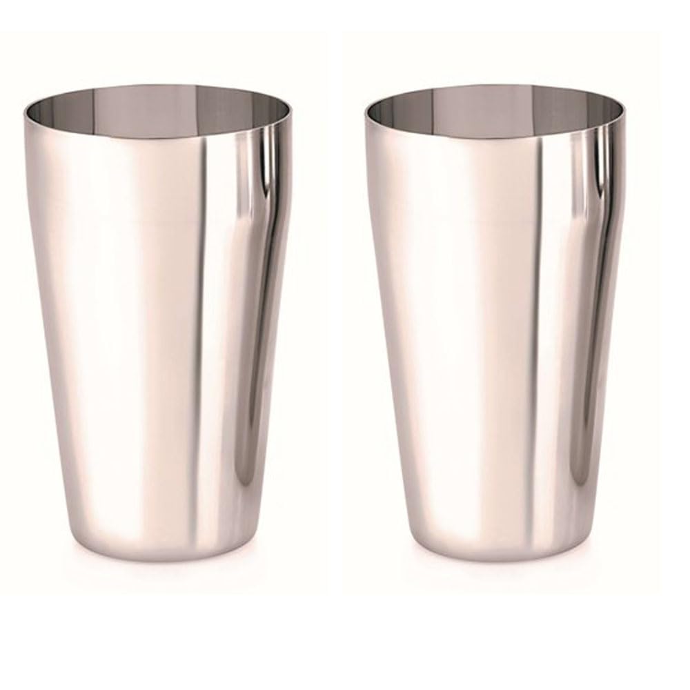 Sahishnu Online And Marketing Stainless Steel Tumblers Set of 2, Indian Stainless Steel Lassi Glasses, Multi-Purpose Steel Glass