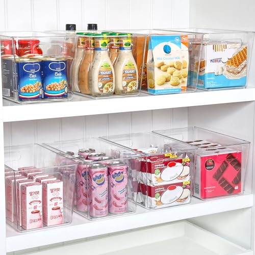 Vtopmart 6 PCS Clear Plastic Storage Bins, Pantry Organizer Containers with Handle for Refrigerator, Fridge, Cabinet, Kitchen, Countertops, Cupboard, Home Organization and Storage, XL - Image 3