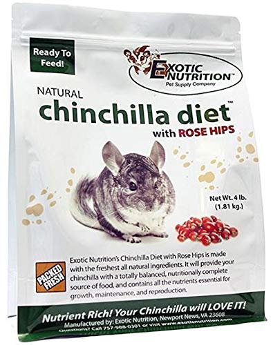 EXOTIC NUTRITION Chinchilla Diet Food with Rose Hips (4lbs)