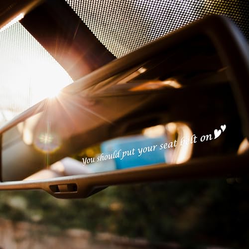Image of Set 3Pcs You Should Put Your Seat Belt On Rearview Mirror Car Decal Drive Safe Sticker Water Bottle Window Sticker Vinyl Waterproof 4 Inches Decals New Car Accessories for Mom Dad Friend Coworker