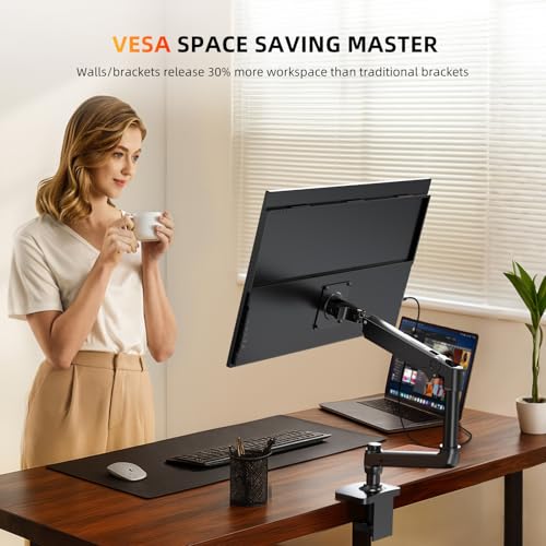 Image of UPERFECT Portable Monitor 4K 24 inch QLED, 400 Nits 145% sRGB Large Monitor | 3840 * 2160 UHD | USB-C & HDMI | VESA & Stand | Second Screen for Computer, Mini PC, Game Consoles