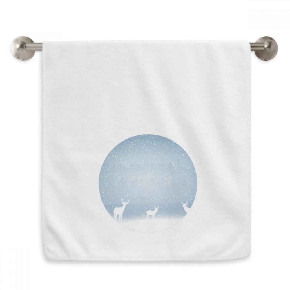 Serviette moelleuse forêt et cerf 13x29 pouces blanche pour toilette