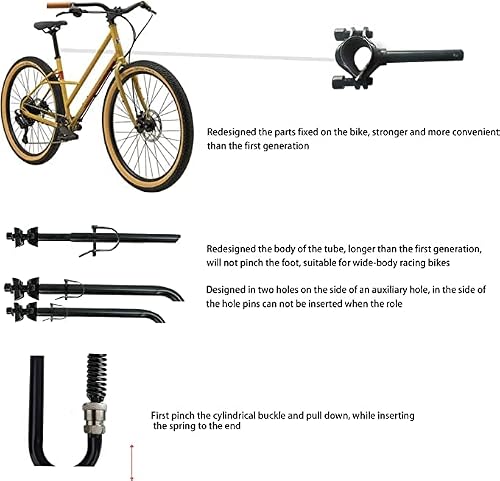 Dog Bike Leash|Bike Dog Leash For Adjustable Distance Bike Riding Attachment|Second Newest Military Grade 1000 Lb Pull Exerciser Leash|With Shock Absorbers|Quick Attach Mechanism For Large Dog Black #TOP3