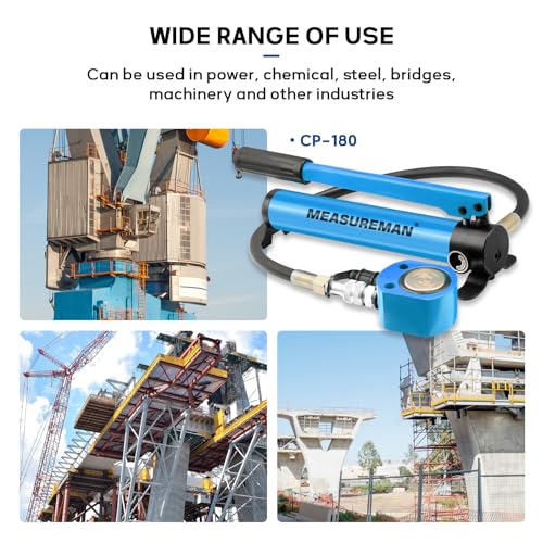 Image of MEASUREMAN CP-180 Manual Hydraulic Hand Pump, Compact Single-Acting Pump with Ultra-Thin 20T Hydraulic Jack
