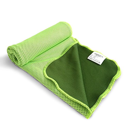 Gogogo Sport Cooling Cloth Endurance Running Shake Gym Instant Cold Soft Cooling Pad, Adult (Unisex), Fluoreszenz-Grün, 90 x 30 cm