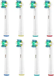 Toothbrush Replacement Heads Refill for Oral Electric Toothbrush Pro 1000/3000/5000/7000, Vitality Floss Action, 8 Count with Covers
