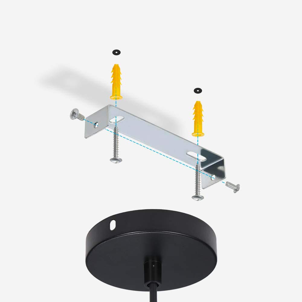 L+ Suspension cylindrique en métal «GU10» - Hauteur H30cm - Câble réglable de 120 cm - Made in Italy - Luminaire design moderne pour la cuisine et le salon (Noir)